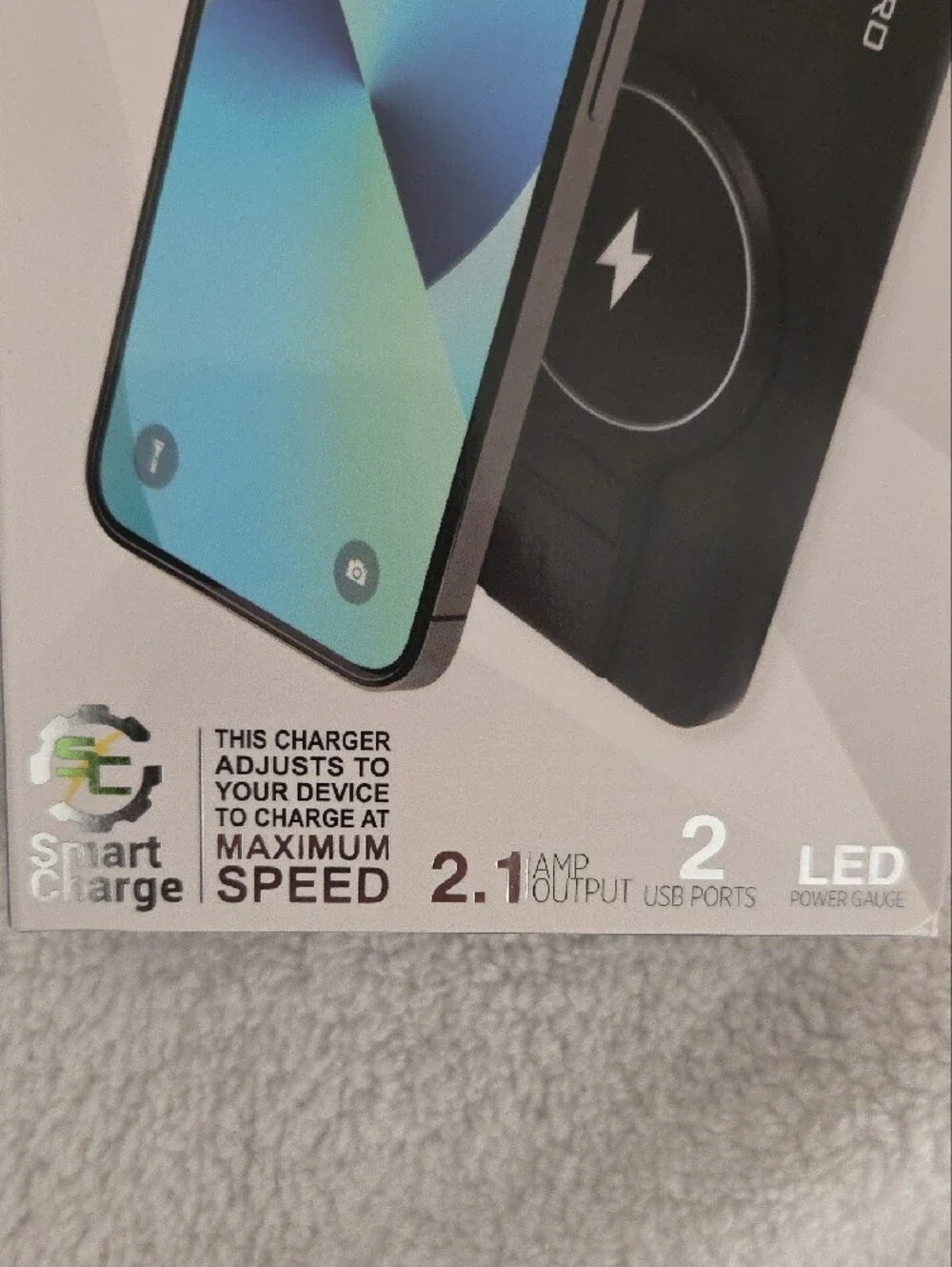 DURO PowerMag View 10000mAh Wireless Portable Power Bank - Black